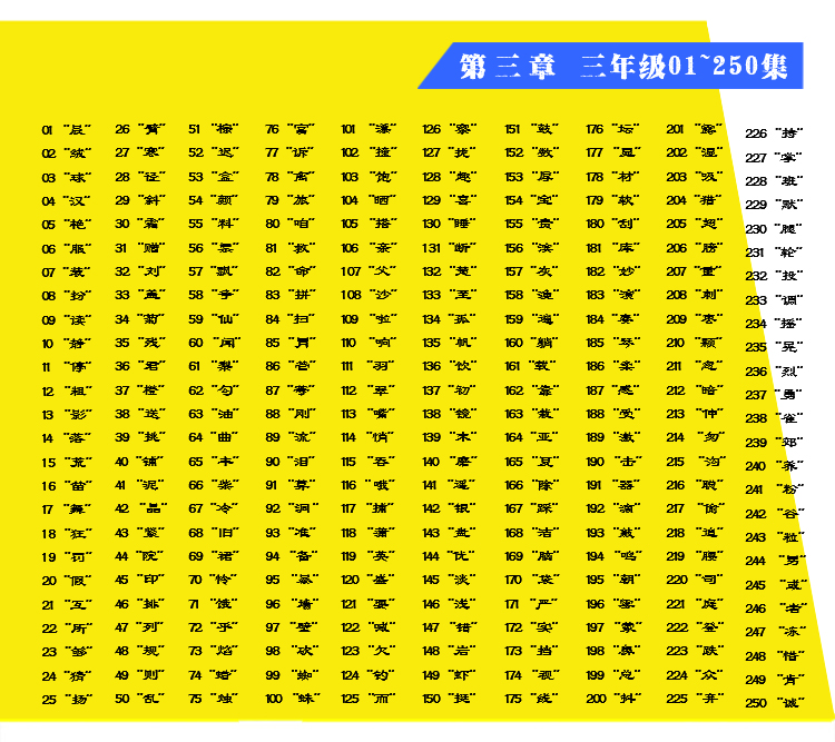 同步练字  三年级 上学期