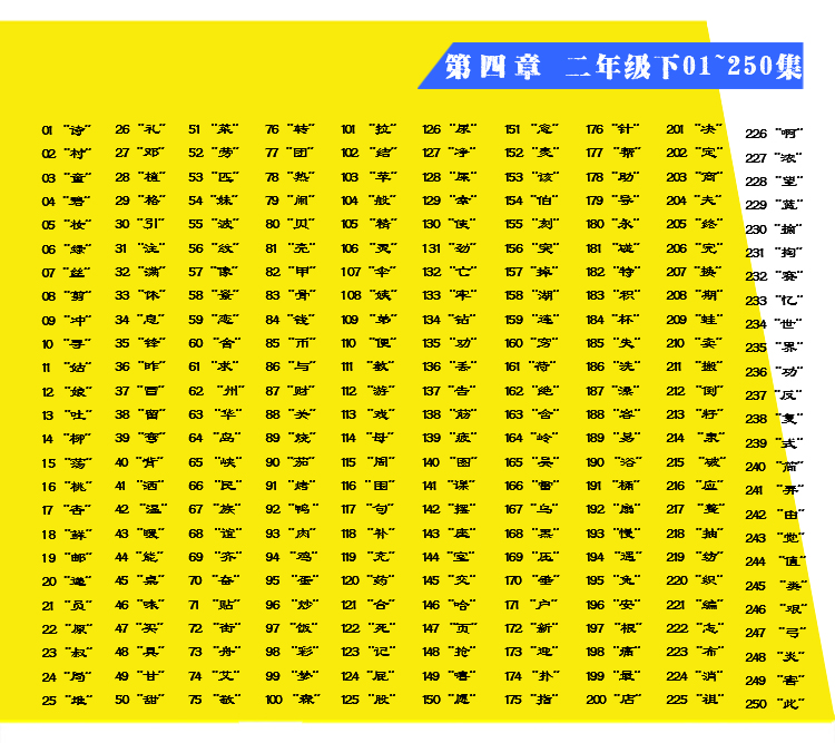 同步练字 二年级 下学期