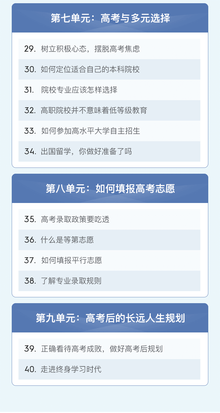【线上课程，非实物书】高中生涯规划40讲