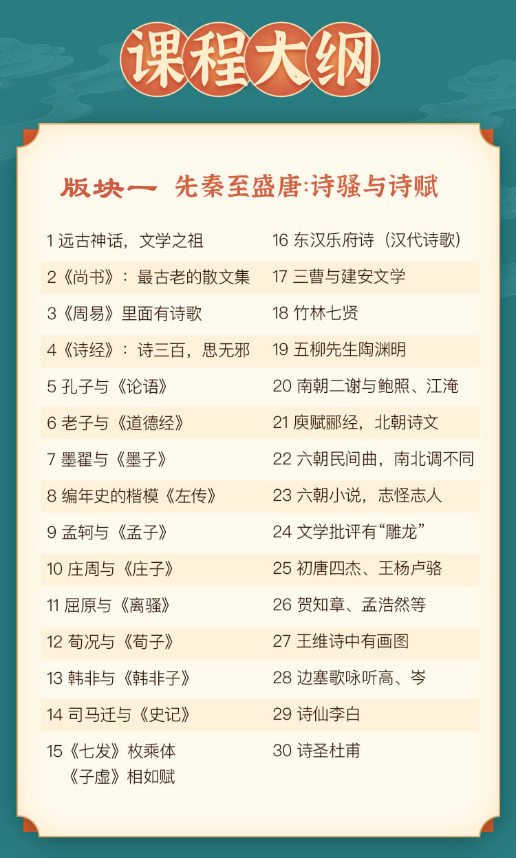 【线上课程，非实物书】侯会：中国文学经典100讲