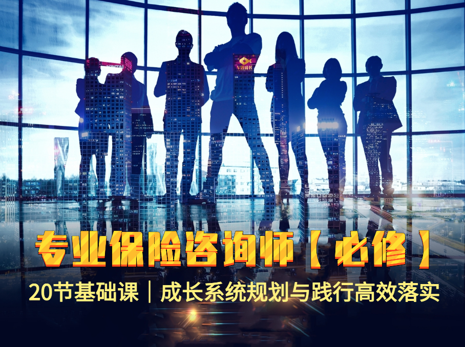 [系统构建必修课]专业保险咨询师高效开启20节｜成长系统规划与践行高效落实（随课送书）