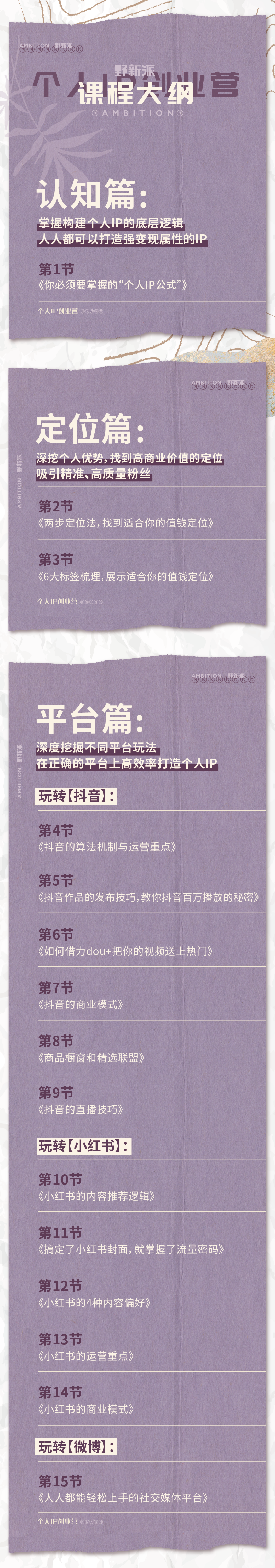 个人IP创业营