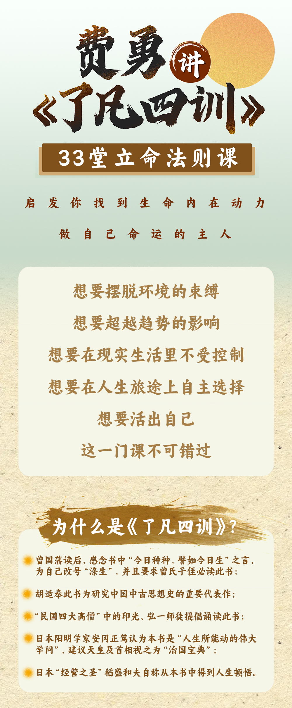 费勇讲《了凡四训》视频课 全套