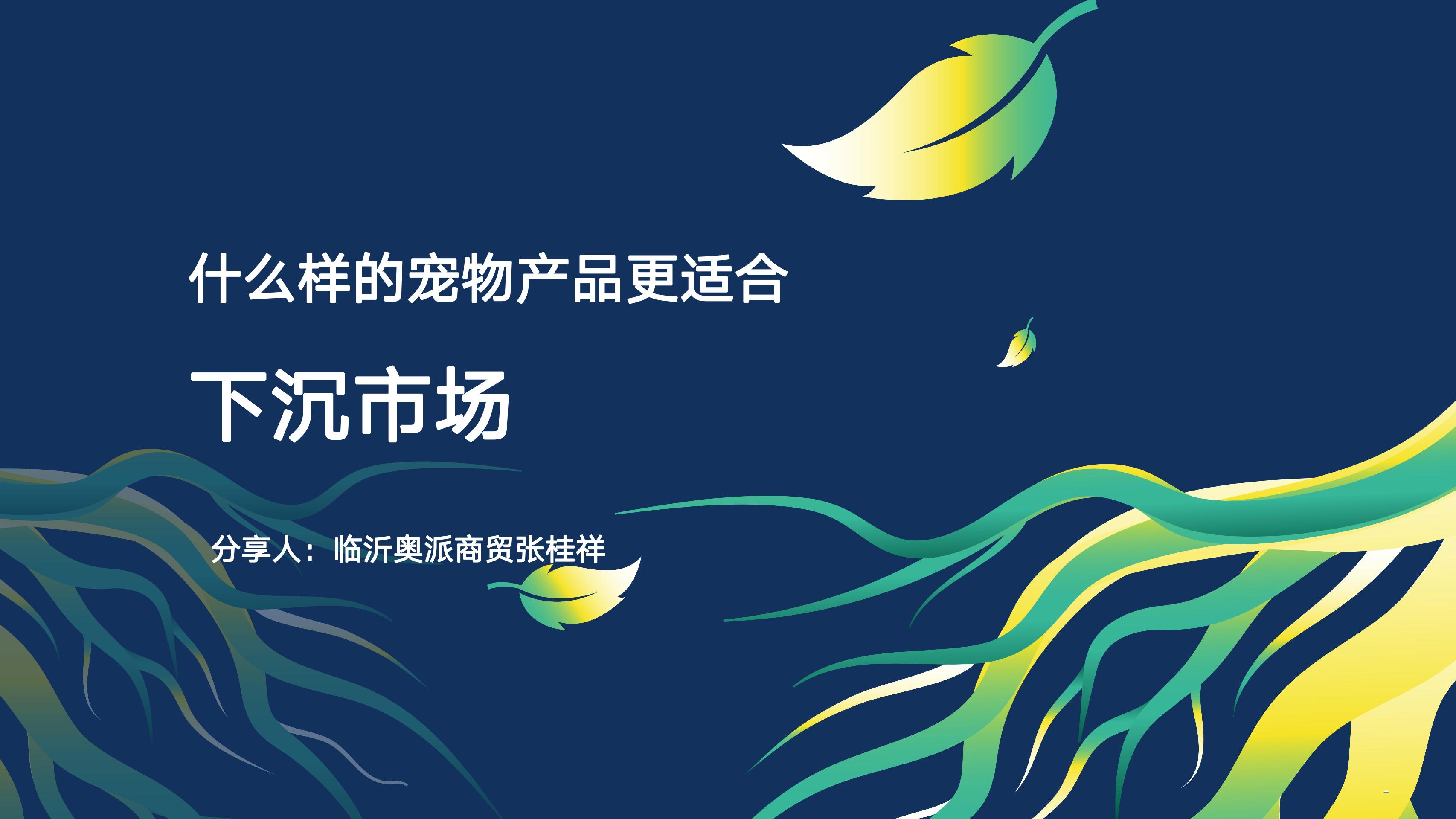 2024什么样的宠物产品更适合下沉市场(张桂翔,奥派商贸创始人)官方封面
