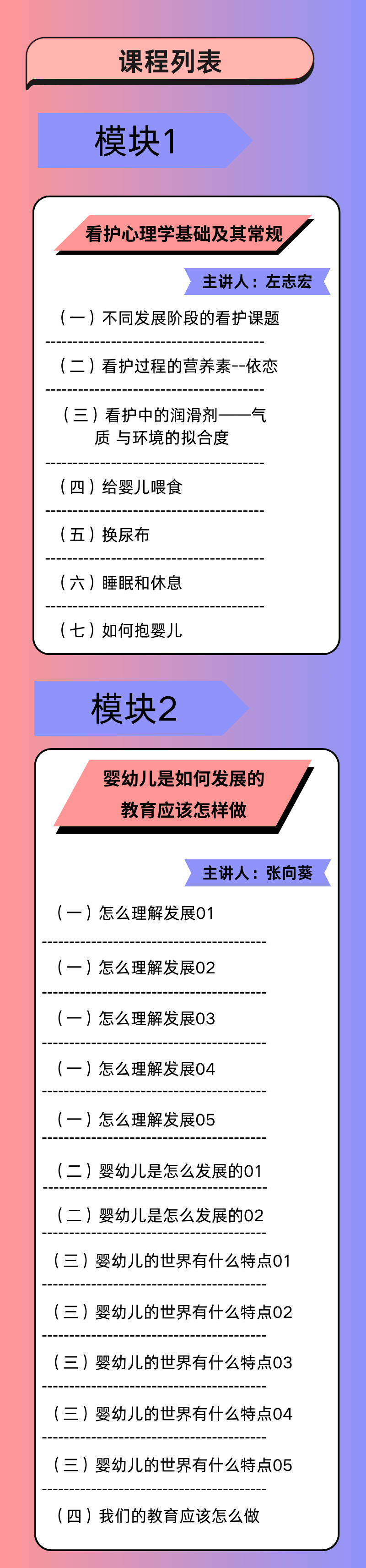 托育师资培养课程