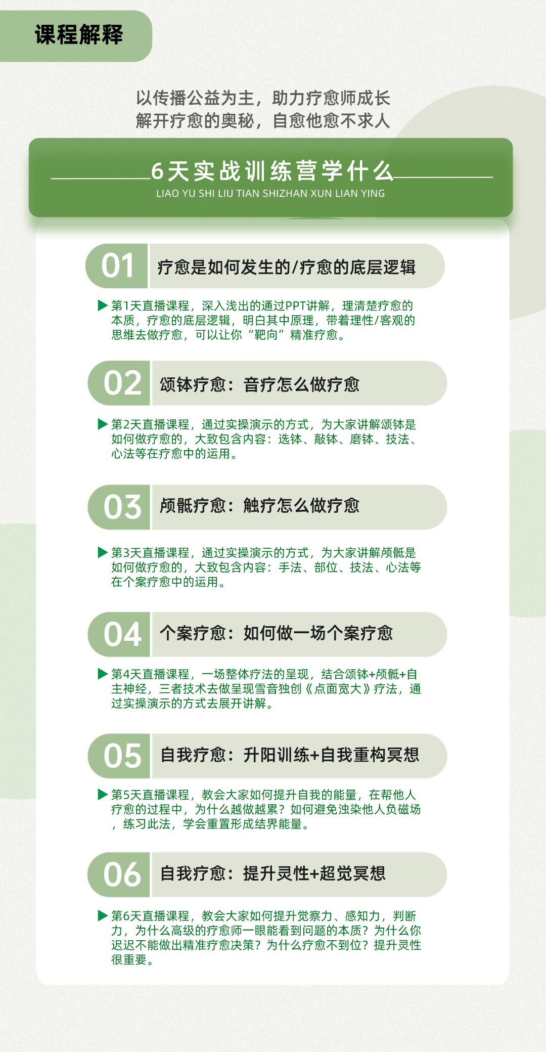 疗愈师6天实战训练营
