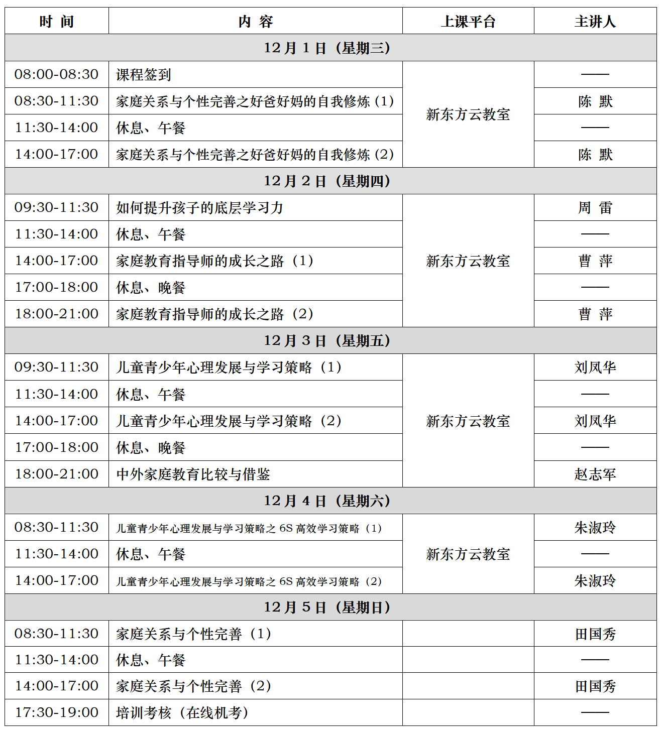 附件1：新東方第123期家庭教育指導師培訓議程(12.01-12.05).png