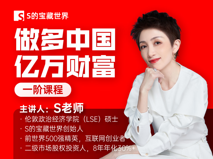 【S的宝藏世界】做多中国，亿万财富（一阶课程）