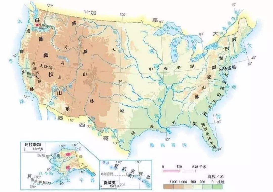 美国河流分布图图片图片