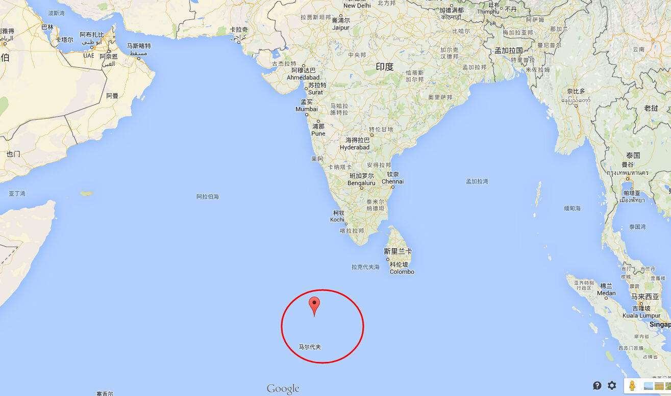 马尔代夫位置地图图片