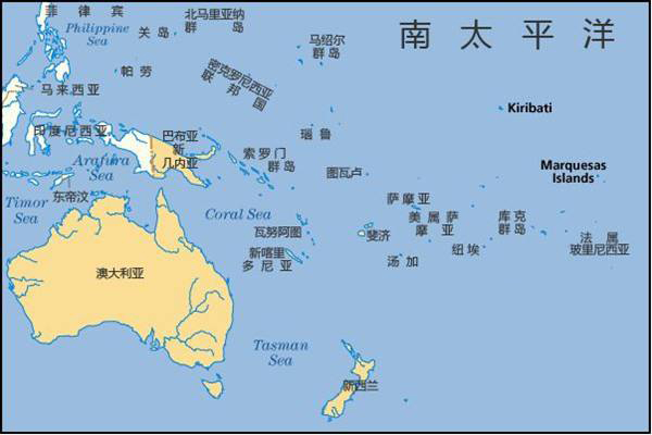 南太平洋岛屿地图图片