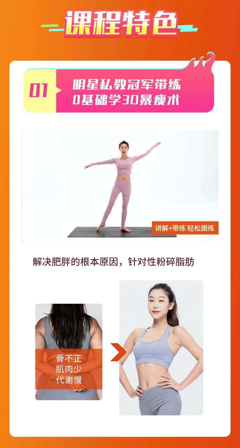 秦岚、谢楠、潘石屹瘦身私教：3D暴瘦，不蹦不跳极速燃脂，S曲线不反弹