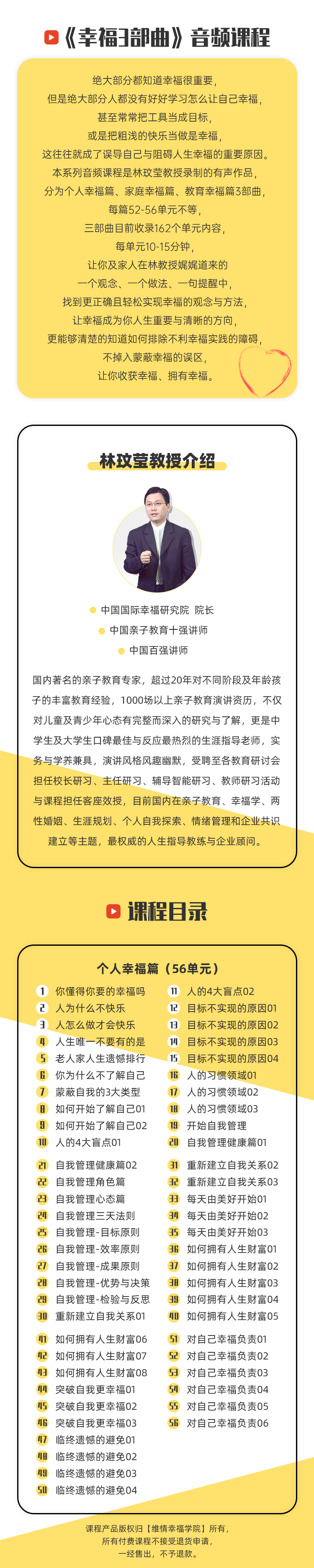 林玟莹教授主讲《幸福3部曲》个人幸福篇（56单元）