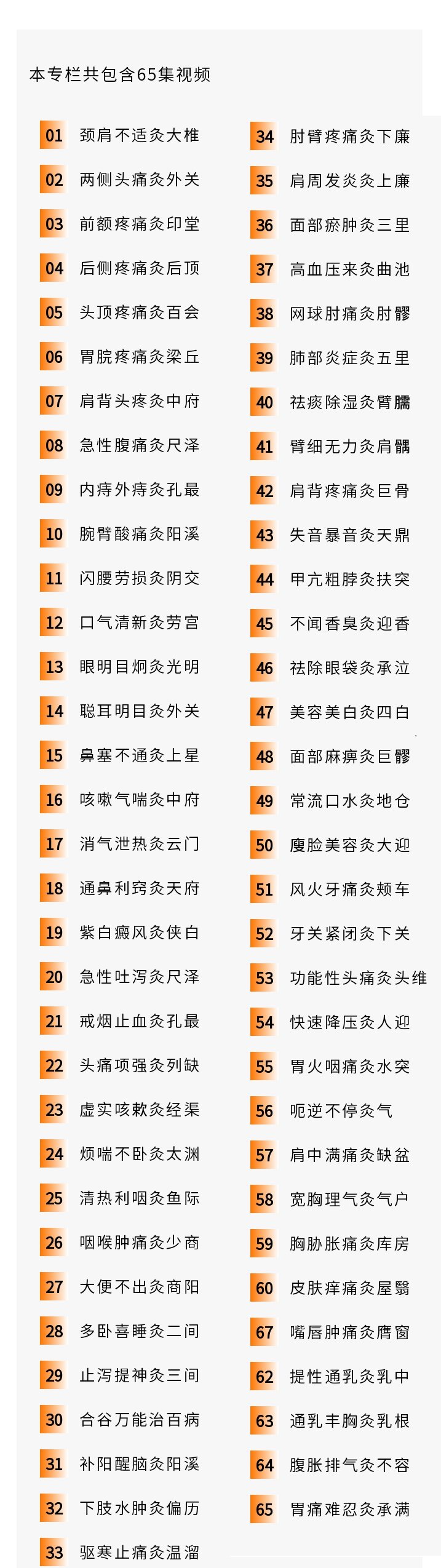 艾灸一穴调一症！家庭艾灸必知的65个特效穴及实操方法