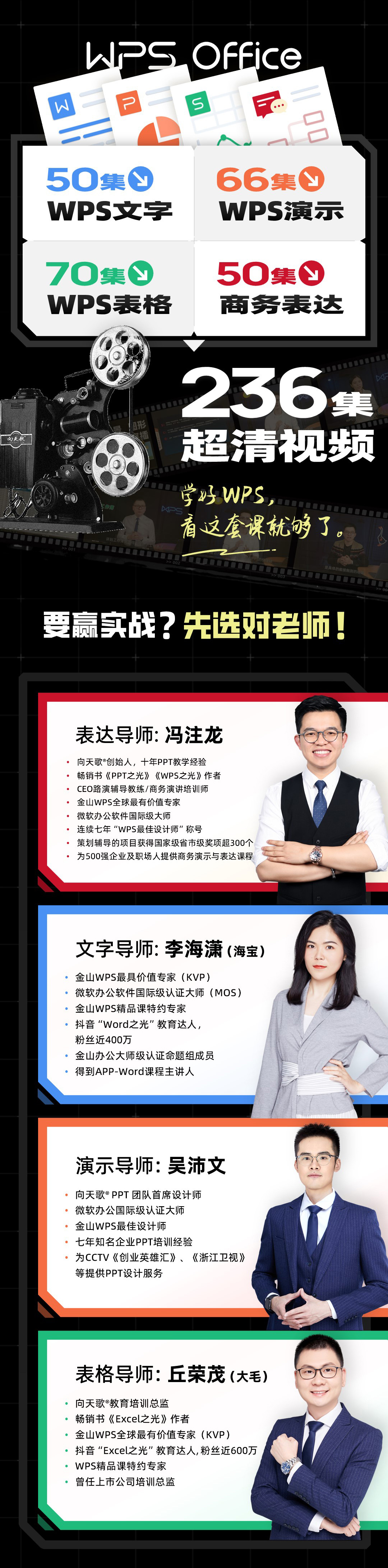 【四合一】WPS从小白到高手视频课