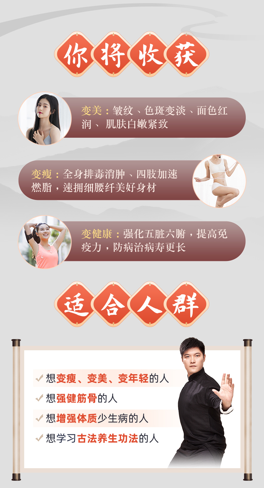 CCTV养生特邀专家迷罗：八段锦古法美体术，帮你活血抗衰，焕颜回春、重获纤美身姿！