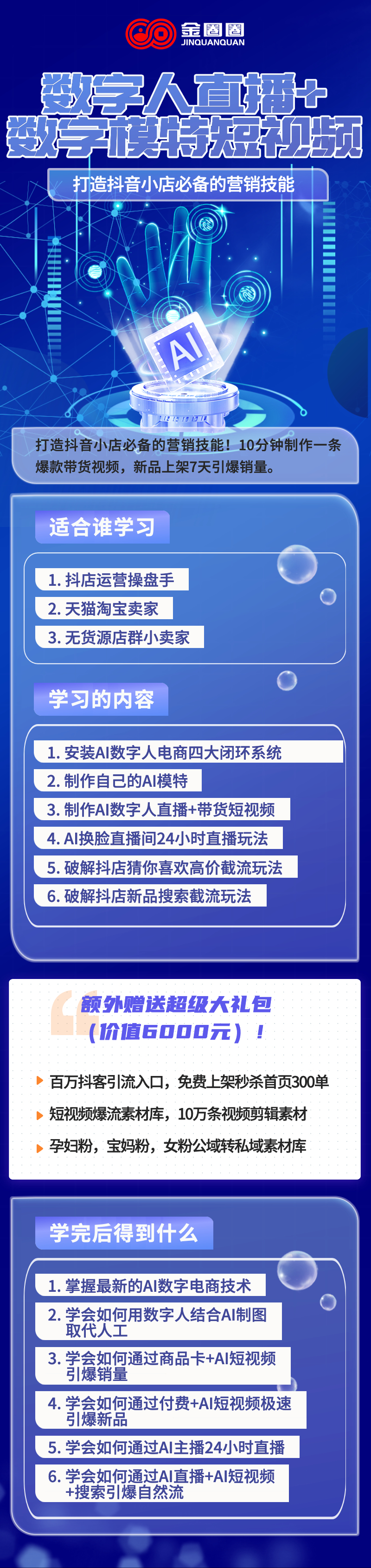 金圈圈｜AI数字人直播+数字模特短视频