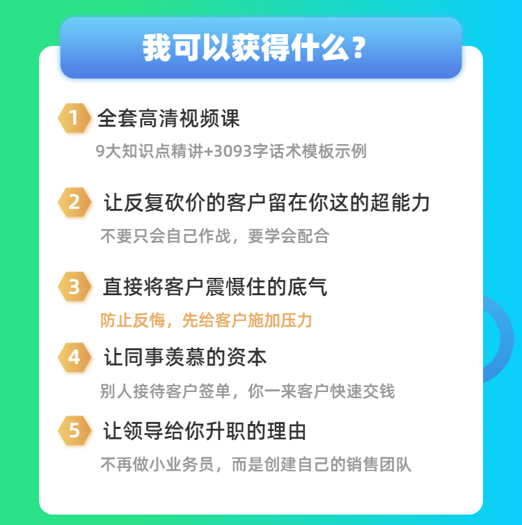 踢单神器：销售+领导=配合电话 9步客户交钱（10节精品视频课）