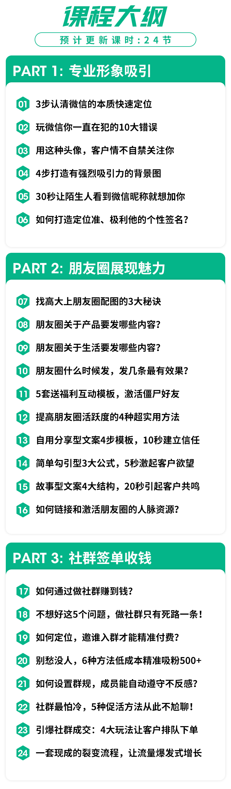 微信运营课（全面包装微信，足不出户签单收钱）