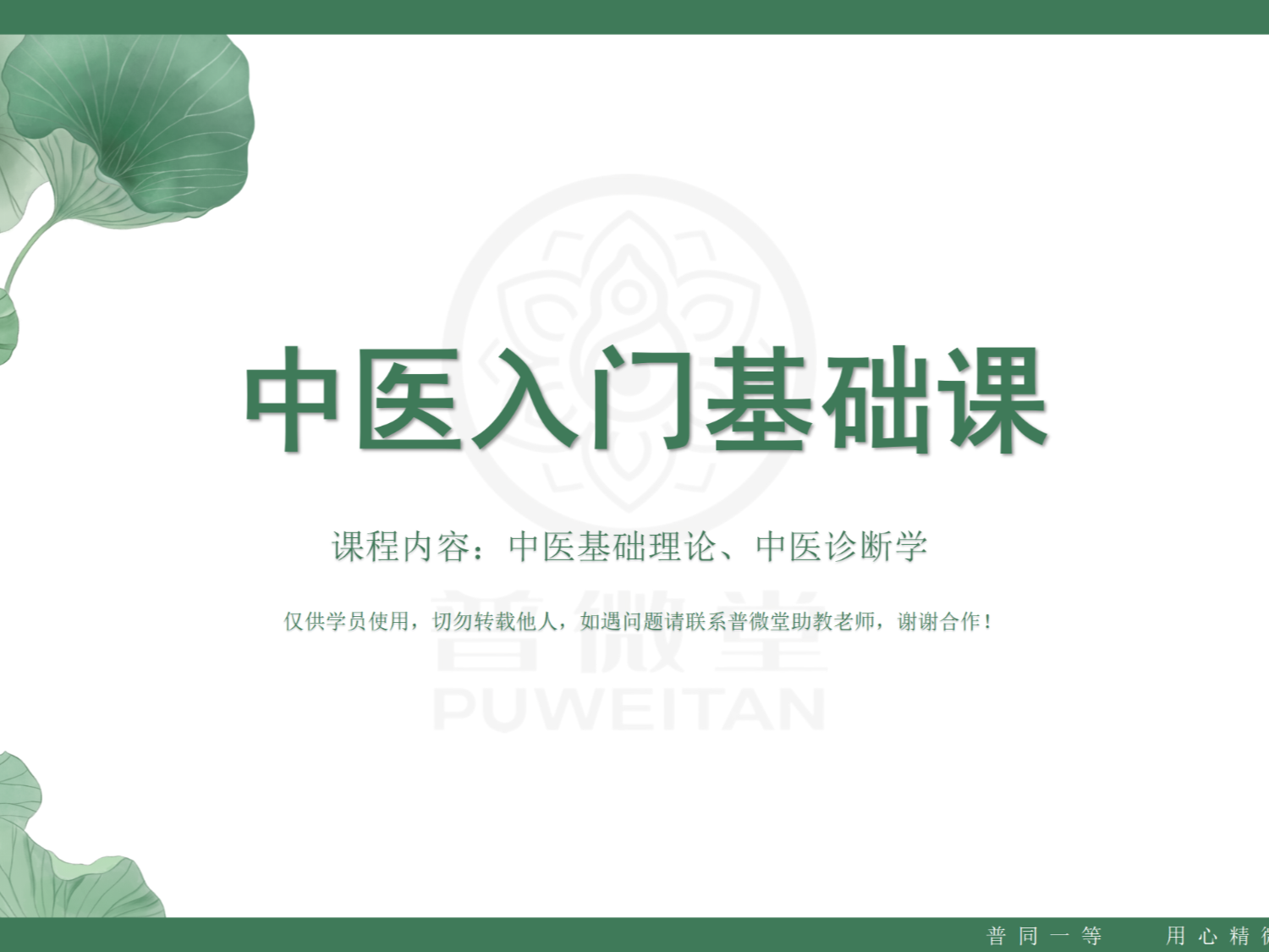 中医入门基础课
