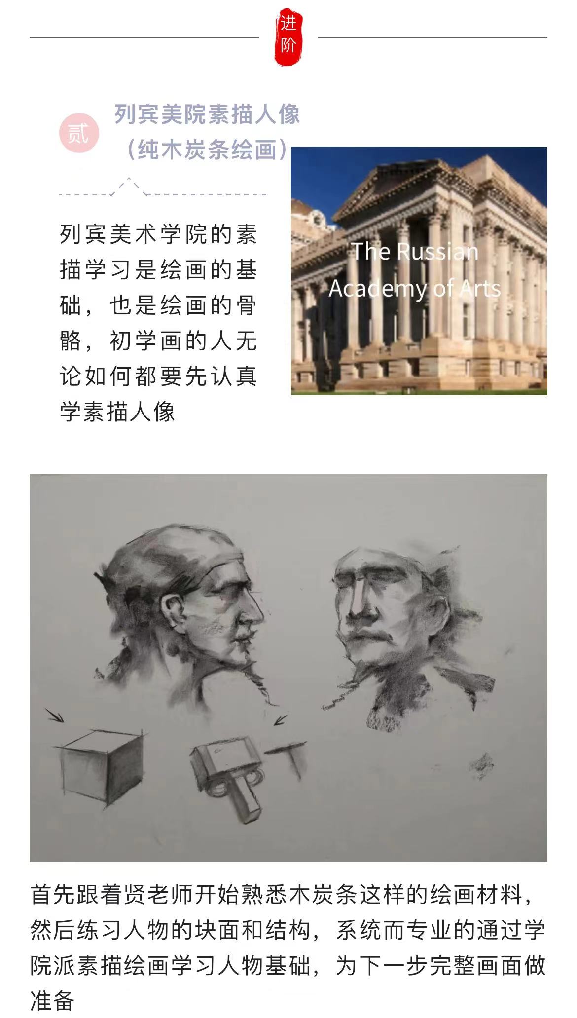 【贤来画画】素描人像主题班｜列宾美院人像（纯木炭条）