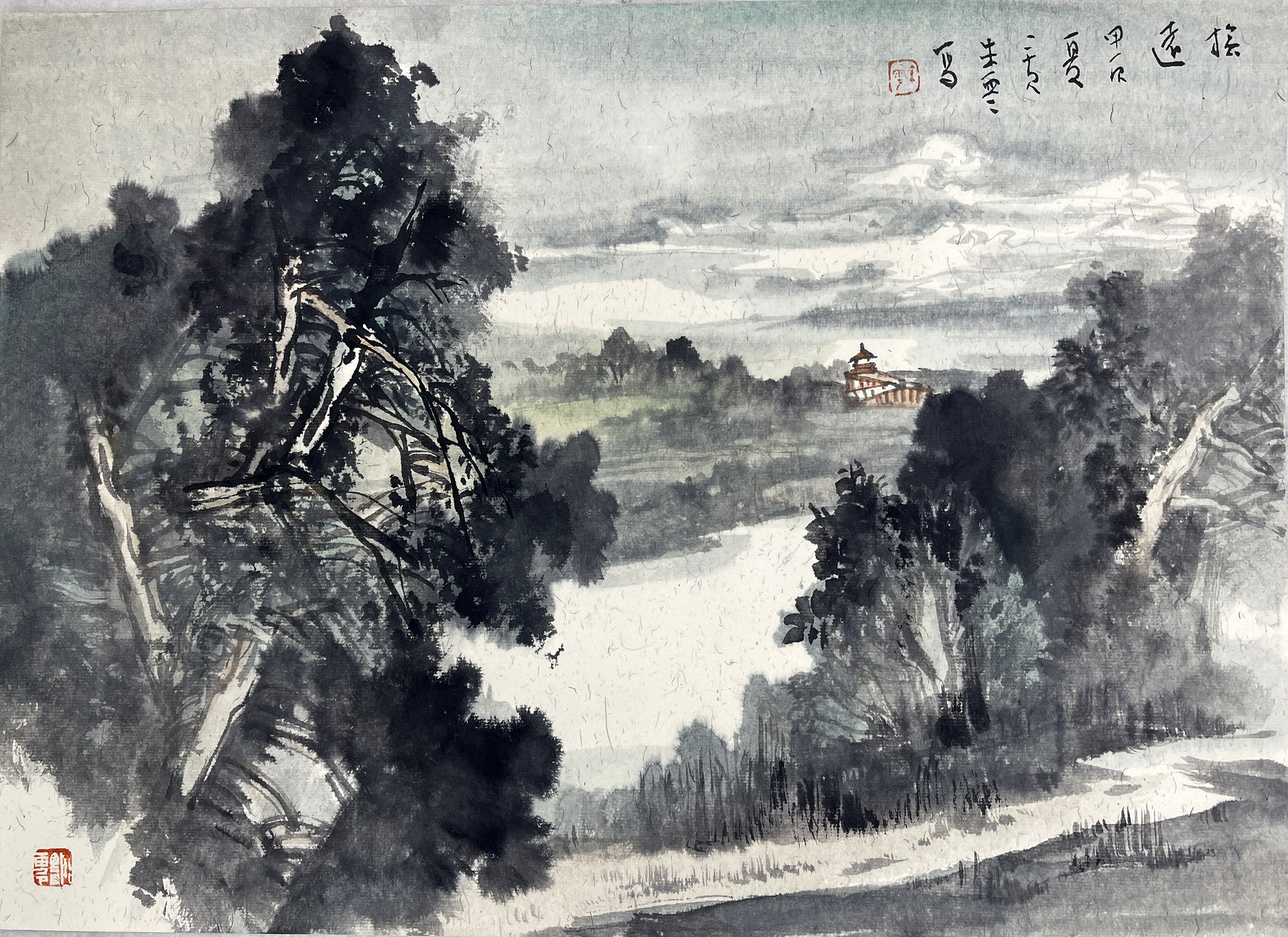 朱零山水画--写生临摹笔墨语言转换