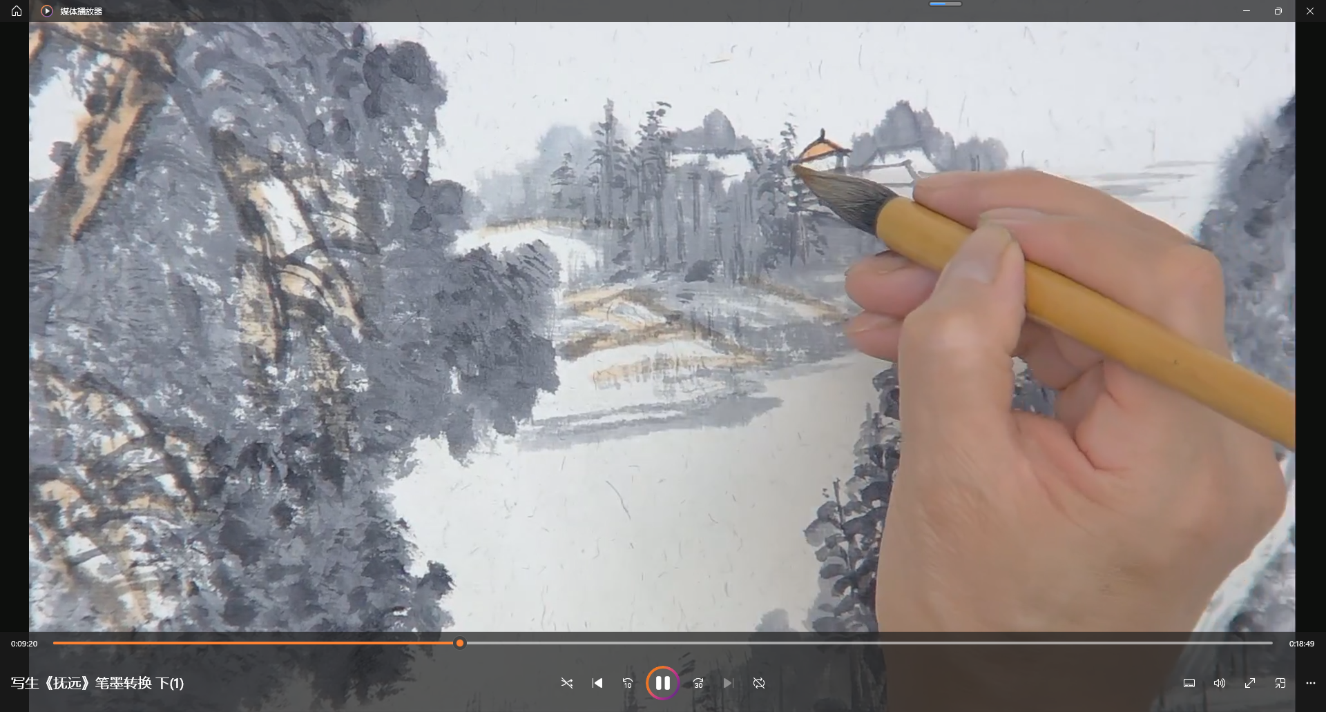 朱零山水画--写生临摹笔墨语言转换