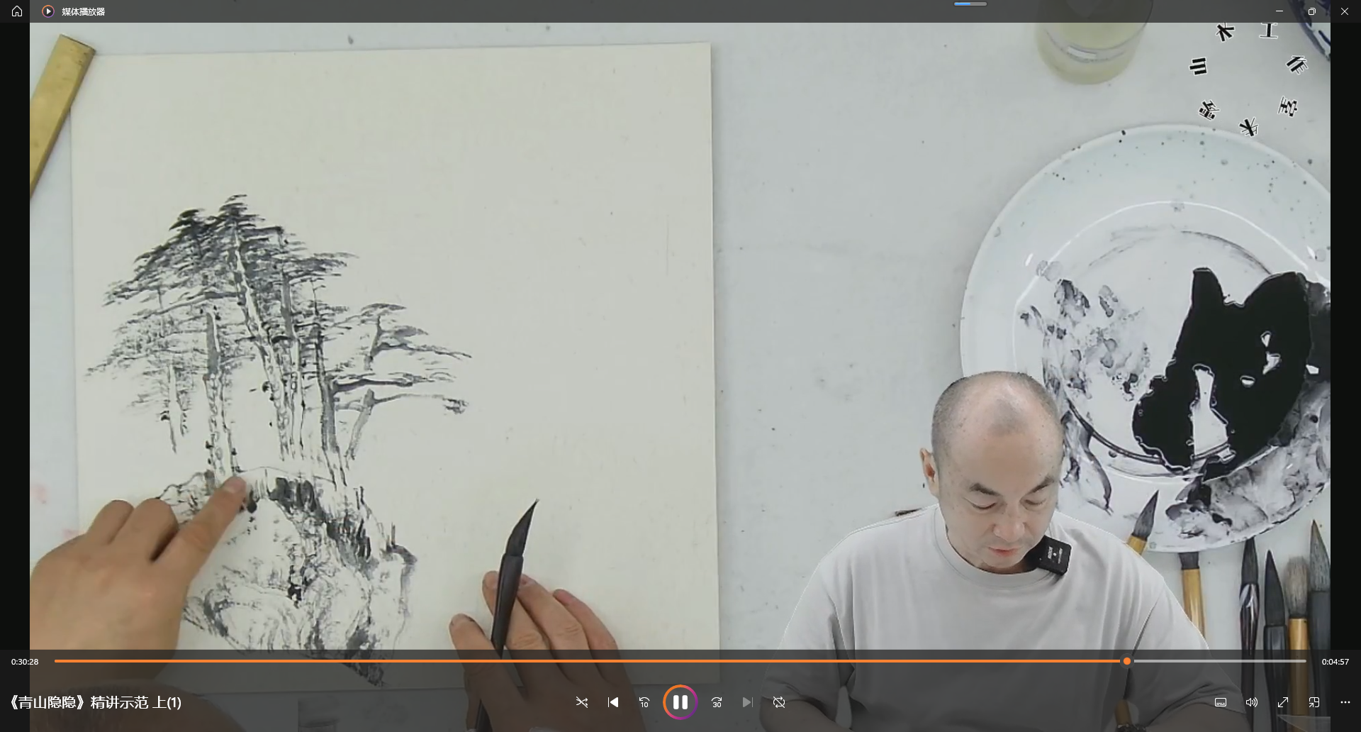 朱零山水画--写生临摹笔墨语言转换