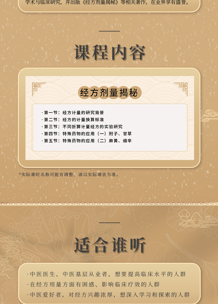 经方剂量揭秘