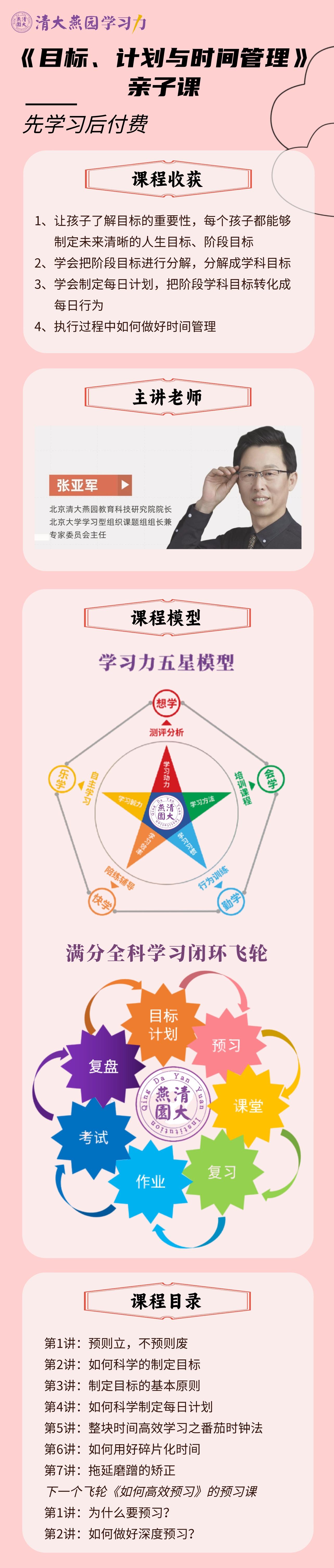 目标、计划与时间管理亲子课（录播+答疑+咨询）