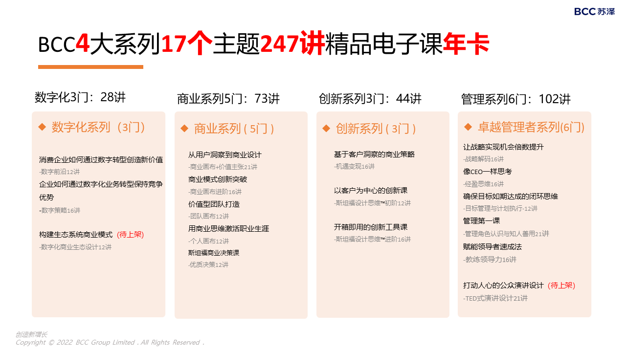 bcc线上精品课程年卡