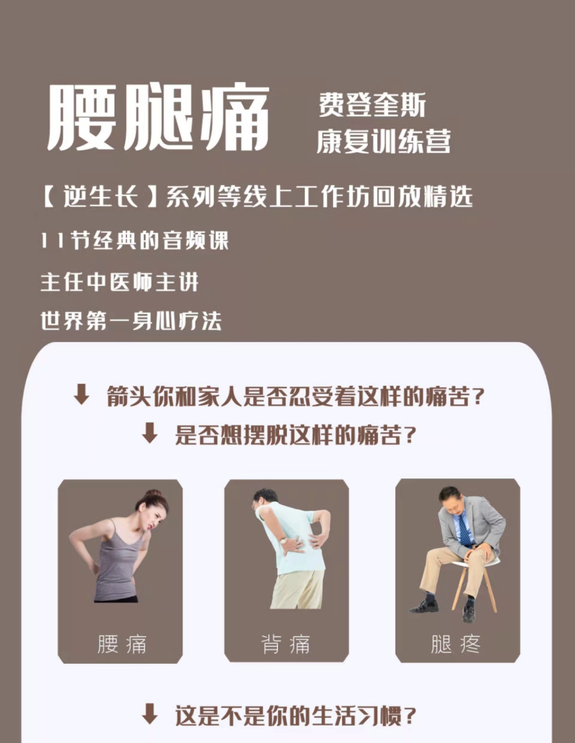 腰腿痛自我康复11课/费登奎斯线上工作坊【音频】精选