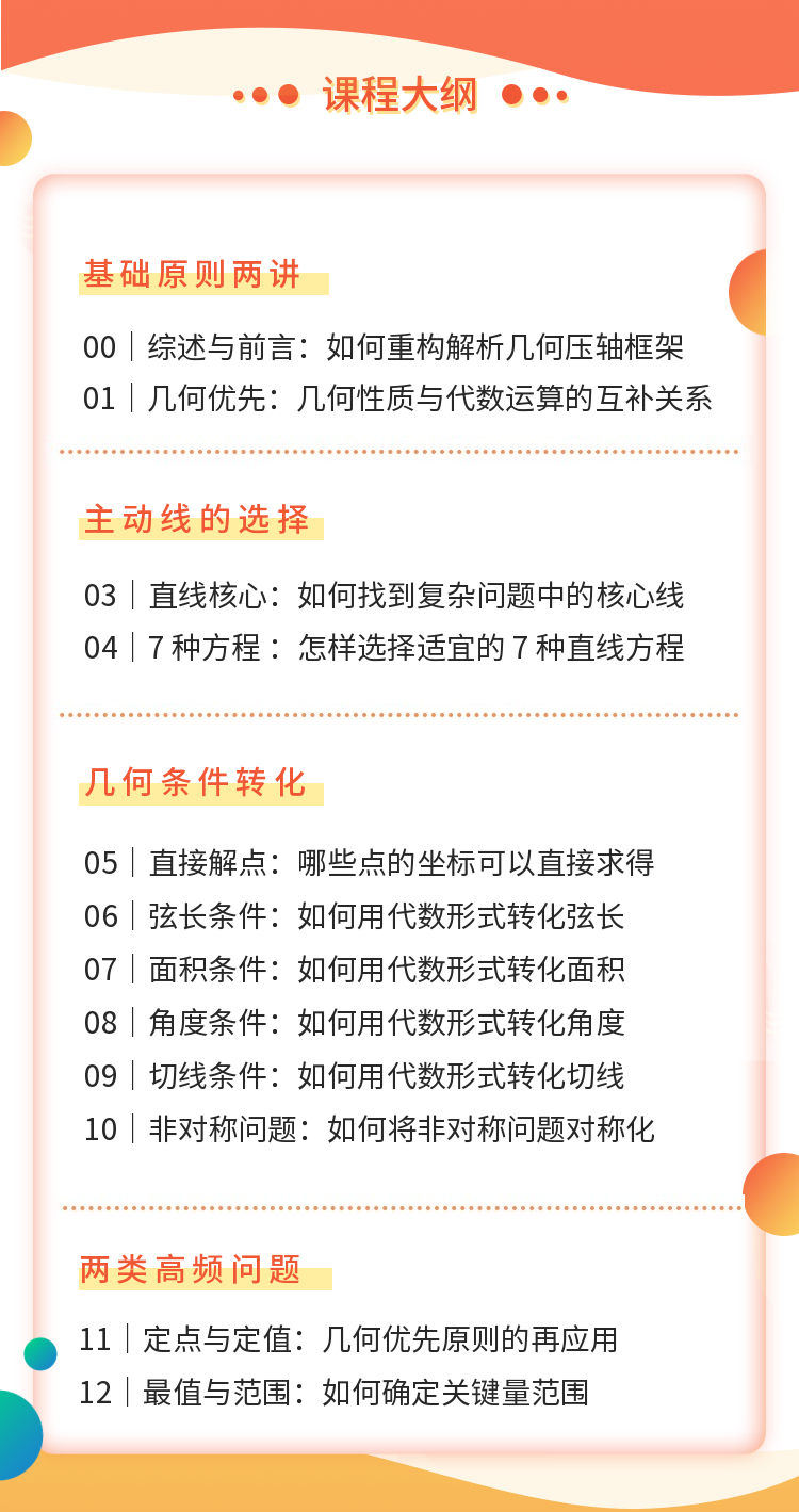 高考数学最后18分：搞定解析几何压轴题