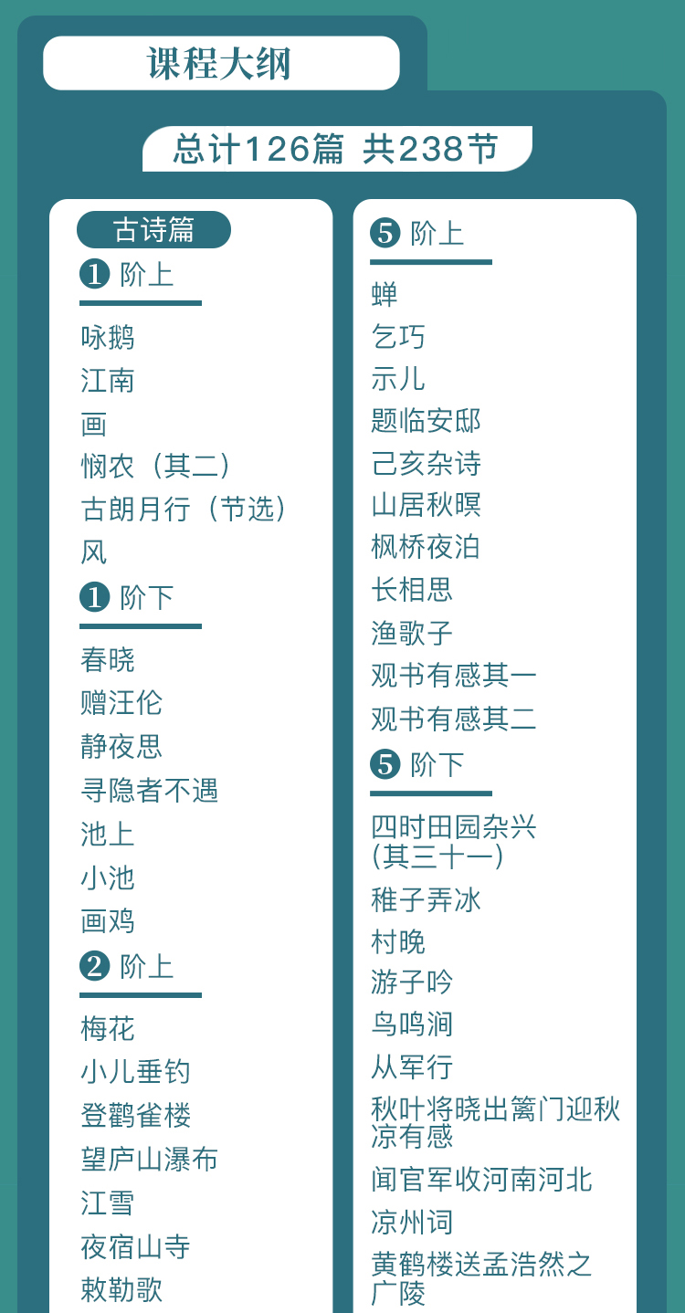 古诗文鉴赏大课（小阶）一年级上