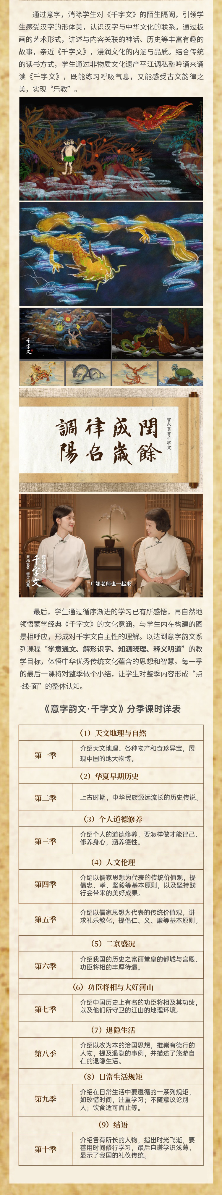 意字韵文｜千字文(第一季) 素养课程