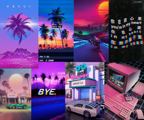 今年很流行的蒸汽波风格设计素材,加强版来袭